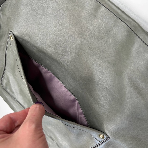 Coach | Vintage 2000s Y2K Large Grey Hobo Genuine Leather - Picture 8 of 8